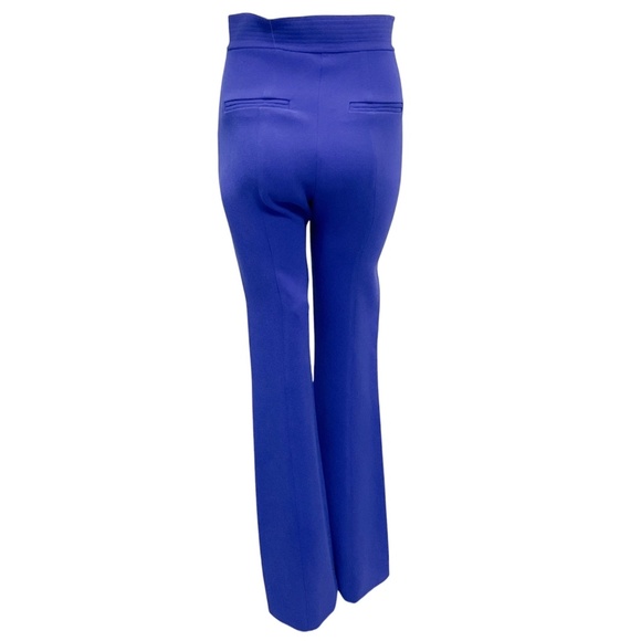 ALEX PERRY ULTRAMARINE STRETCH CREPE FLARE TROUSERS - Picture 3 of 6